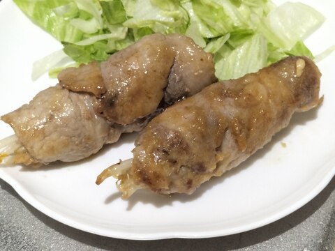 ポン酢で簡単作り置き♪豚ロースともやしで肉巻き